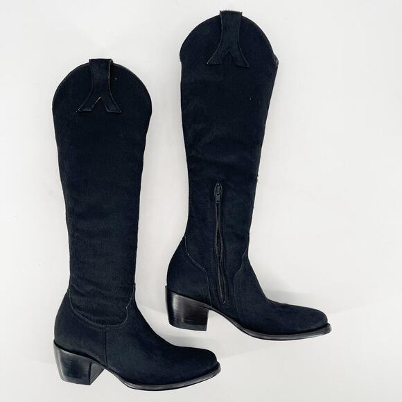 NWOB Old Gringo Black Mayra Hair on Hyde Leather Tall Western Cowgirl Boot 6.5 - Picture 4 of 12